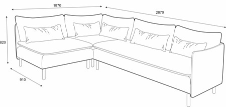 Idyll hjørnesofa 1-hj-3 med armlen høyre